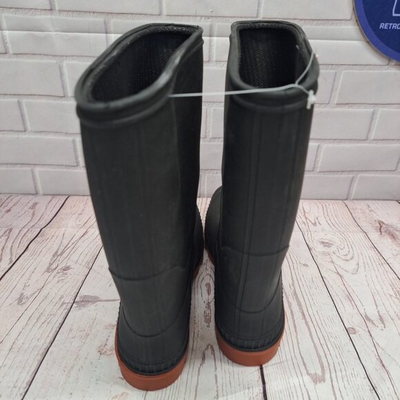 Wonder Nation Youth Boys Black TPE Rubber Lined Slip-on Chore Rain Boots: 4 - Picture 3 of 6